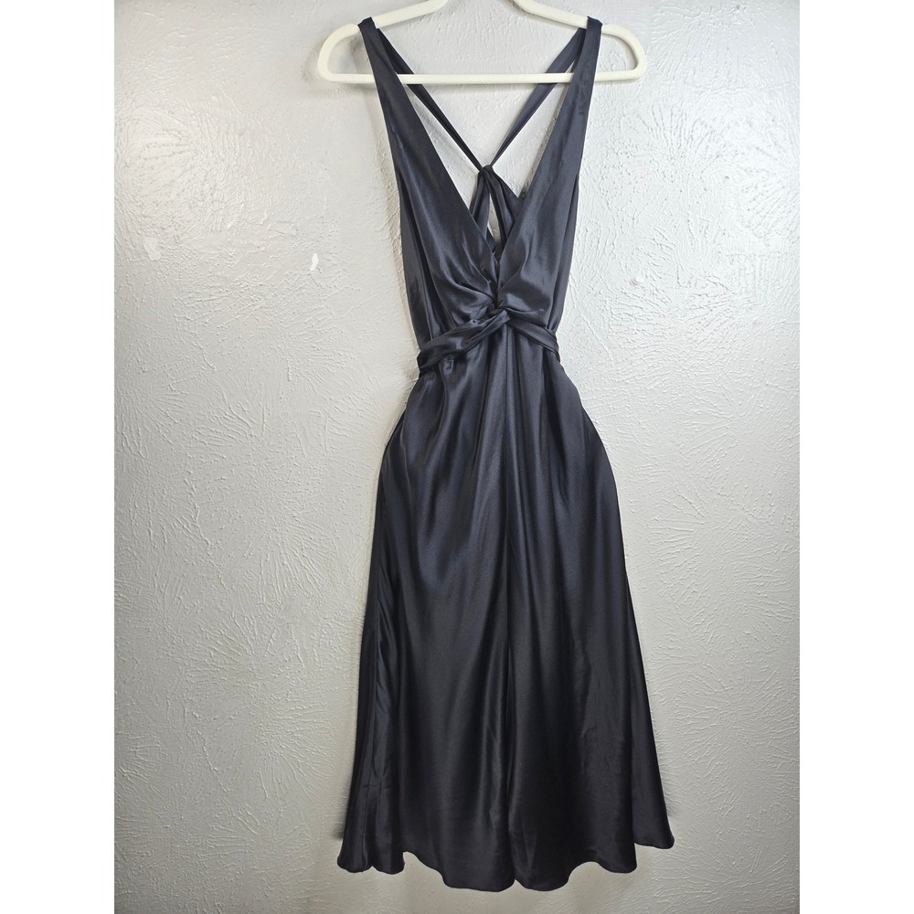 BCBGMAXAZRIA Convertible Multiway 100% Silk Wrap Dress 10 Black Cocktail Party